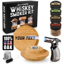 Kit para fumantes de uísque envelhecido e carbonizado com tocha e lascas de madeira de carvalho Kit para fumantes de uísque envelhecido e carbonizado com tocha e lascas de madeira de carvalho