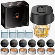 Kit para fumantes de uísque Yelusonw Electric com lascas de madeira de 6 sabores