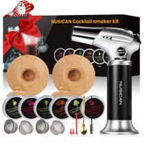Kit para fumar coquetéis Nusican com lanterna + 6 sabores de lascas de madeira Kit para fumar coquetéis Nusican com lanterna + 6 sabores de lascas de madeira
