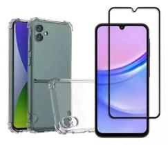 Kit para Galaxy A06 Capinha Anti Shock Transparente + Película 3D de Vidro Para Samsung Galaxy A06