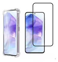 Kit para Galaxy A36 Capa Silicone TPU Anti Impactos + Película 3D Vidro Para Samsung Galaxy A36 5G