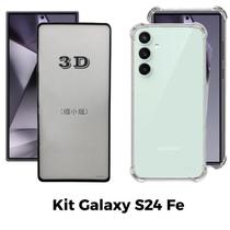 Kit para Galaxy S24 FE Capa + Película 3D de Vidro + Acessórios para Samsung Galaxy S24 FE