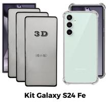 Kit para Galaxy S24 FE Capa + Película 3D de Vidro + Acessórios para Samsung Galaxy S24 FE