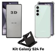 Kit para Galaxy S24 FE Capa + Película 3D de Vidro + Acessórios para Samsung Galaxy S24 FE