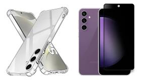 Kit para Galaxy S24 Película Fosca Privacidade + Capa + Acessórios para Samsung Galaxy S24 Tela 6.2