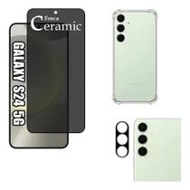Kit para Galaxy S24 Película Fosca Privacidade + Capa + Acessórios para Samsung Galaxy S24 Tela 6.2