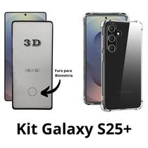 Kit Para Galaxy S25 PLUS Capa Anti Shock Transparente + Película 3D de Vidro Samsung Galaxy S25 Plus Kit Para Galaxy S25 PLUS Capa Anti Shock Transparente + Película 3D de Vidro Samsung Galaxy S25 Plus
