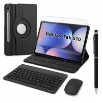 Kit para Galaxy Tab S10 FE Capa Giratória Teclado Mouse Caneta Touch Pencil Película de Vidro