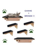 kit para gato mdf natural prateleira grande degraus padrão