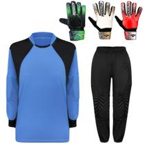 Kit Para Goleiro Juvenil Camisa + Calça Acolchoada + Luva De Goleiro Penalty