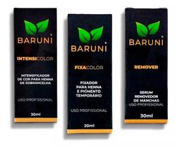 Kit para Henna com Fixador / Removedor / Intensificador - Baruni