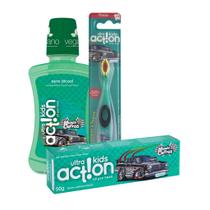 Kit Para Higiene Bucal Infantil Ultra Action Mundo dos Carros Mentinha