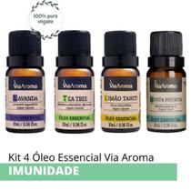 Kit para Imunidade c/ 4 Óleo Essencial Via Aroma 100% Natural