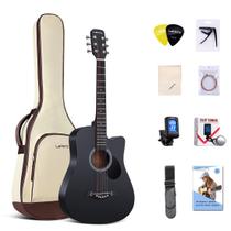 Kit para iniciantes de guitarra acústica Lankro 38" Black Cutaway