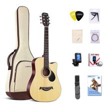 Kit para iniciantes de guitarra acústica Lankro de 38 polegadas com acessórios