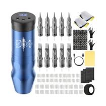 Kit Para Iniciantes Em Tatuagem Com Fonte De Alimentação, Agulhas De Cartucho E Máquina De Tatuagem