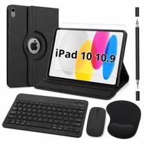 Kit para iPad 10 10.9 Capa Giratória + Película + Teclado + Mouse + Caneta Touch + Mousepad Kit para iPad 10 10.9 Capa Giratória + Película + Teclado + Mouse + Caneta Touch + Mousepad