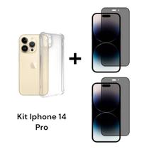 Kit Para Iphone 14 PRO Com 2UN Películas 3D De Vidro Privacidade + 1UN Capa Capinha Anti Impacto Kit Para Iphone 14 PRO Com 2UN Películas 3D De Vidro Privacidade + 1UN Capa Capinha Anti Impacto