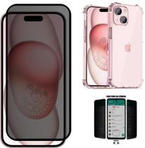 Kit Para IPhone 15 Película Privacidade 9D Fosca + Capa Capinha Case - Xiquinha Smart