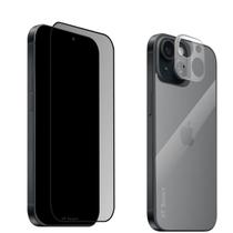 Kit Para IPhone 15 Plus Película Privacidade 9D Fosca + Película Traseira 9D + Película da Câmera 3D