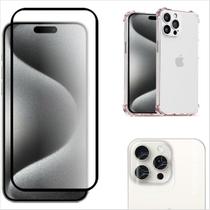 Kit Para IPhone 15 Pro Película Cerâmica 9D + Película da Câmera 3D + Capa Capinha Case