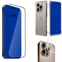 Kit Para IPhone 16 PRO MAX Película Cerâmica + Película da Câmera + Capa Capinha Case