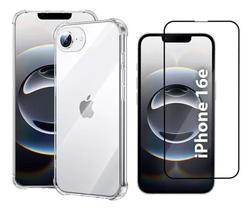 Kit Para iPhone 16e - Capinha Silicone TPU + Película 3D de Vidro Premium para iPhone 16e