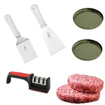 Kit Para Lanchonete 2 Modeladores, 2 Espátulas E Afiador de faca Kit Para Lanchonete 2 Modeladores, 2 Espátulas E Afiador de faca