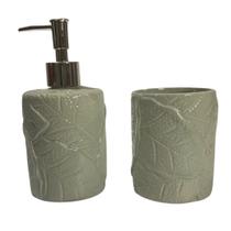 Kit para Lavabo em Cerâmica 2 peças Folhas