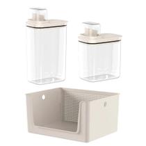 Kit Para Lavanderia Cesto Organizador 16L + 2 Dispenser 2,3L e 1,5L KTE149 - Ou