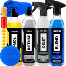 Kit Para Lavar e Encerar o Carro Shampoo V-mol Revitalizador Intense Limpador Delet Blend Spray Cera Automotiva Vonixx