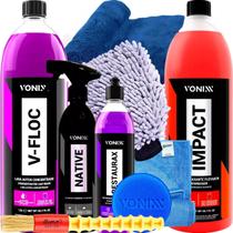 Kit para Lavar Moto Carro Caminhão Shampoo V Floc Cera Native Revitalizador Restaurax