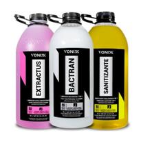 Kit Para Limpeza de Estofados Extractus/ Bactran/ Sanitizante VSC 3 Litros Vonixx