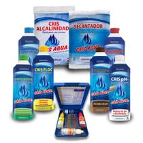 Kit Para Limpeza E Tratamento De Piscinas Completo + Estojos - Cris Agua