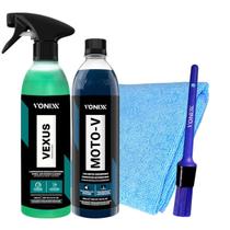 Kit para limpeza Moto-v + Vexus + Flanela + Pincel - Vonixx