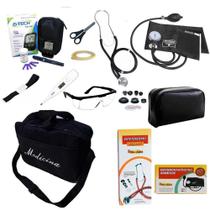 Kit Para Medicina Estetoscópio Adulto E Infantil Preto Top