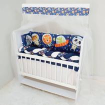 Kit para Mini Berço 13 peças Enxoval Bebê Menino Astronauta Kit para Mini Berço 13 peças Enxoval Bebê Menino Astronauta
