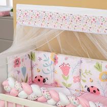 Kit para mini berço almofadinhas 12 peças + saia flores