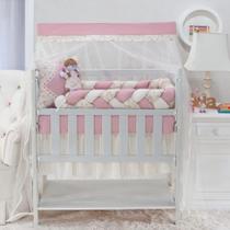 kit para mini berço bonequinha com 8 peças trançado em tecido de algodão kit para mini berço bonequinha com 8 peças trançado em tecido de algodão