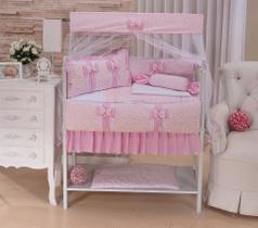 kit para mini berço caminha 10 Pçs - Doce Encanto - Rosa