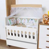 Kit Para Mini Berço Menino Menina com Trança Sublimado Light 10 Peças