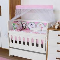 Kit Para Mini Berço Menino Menina com Trança Sublimado Light 10 Peças