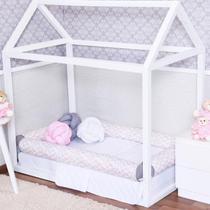 Kit Para Mini Cama Montessoriana 4 Rolos Geométrico Rosa