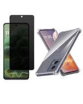 Kit Para Moto G35 5G Pelicula Privacidade 3d + Capa TPU Case Anti Impacto