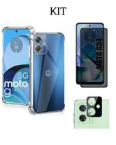Kit Para Moto G54 Capa + Película Privacidade 3D + Película Da Câmera Proteção Completa