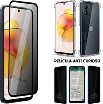 Kit Para Moto G73 Película Privacidade 3D + Capa Capinha Case