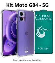 Kit para Moto G84 Película 9D de Cerãmica Flexível + Capa Anti Impactos para Motorola Moto G84 - LXL