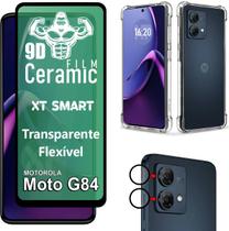 Kit Para Moto G84 Película Cerâmica 9D Película Lente Câmera Individuais Capa Capinha