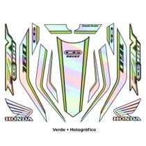 Kit Para Moto Honda Cg Fan 160 Ano 23-24 Holográfico Verde