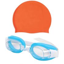 Kit Para Nataçao Infantil Oculos e Touca latex + Protetores